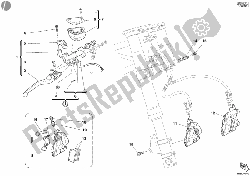 Todas las partes para Sistema De Freno Delantero de Ducati Sport ST4 S ABS 996 2004